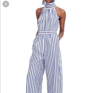 J.Crew Striped Halter Jumpsuit